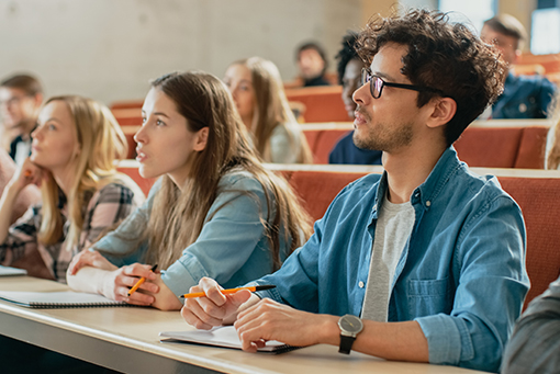 French students at a university lecture