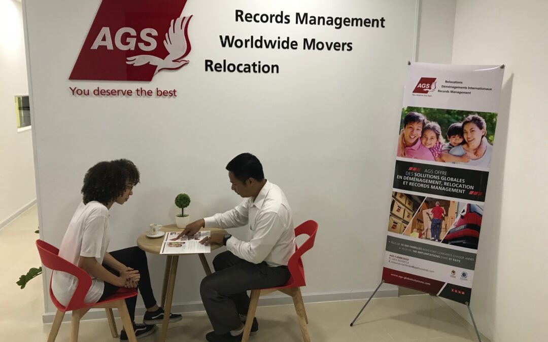 AGS Records Management exhibition booth.